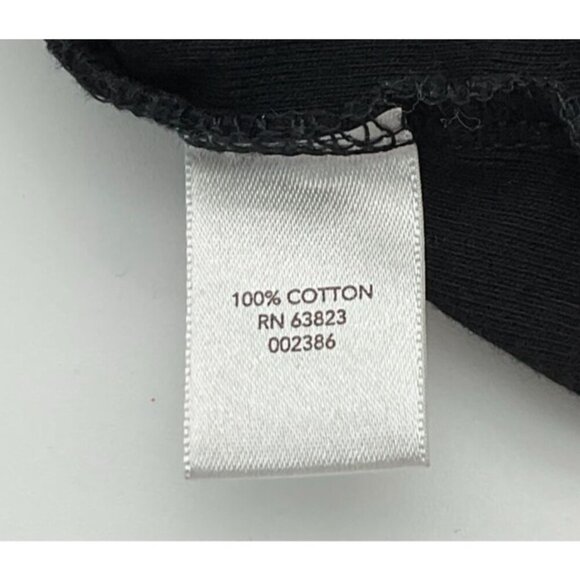 Christopher & Banks 3/4 Sleeve Candy Corn Satin Trim Black Cotton Tee XL - Picture 4 of 6